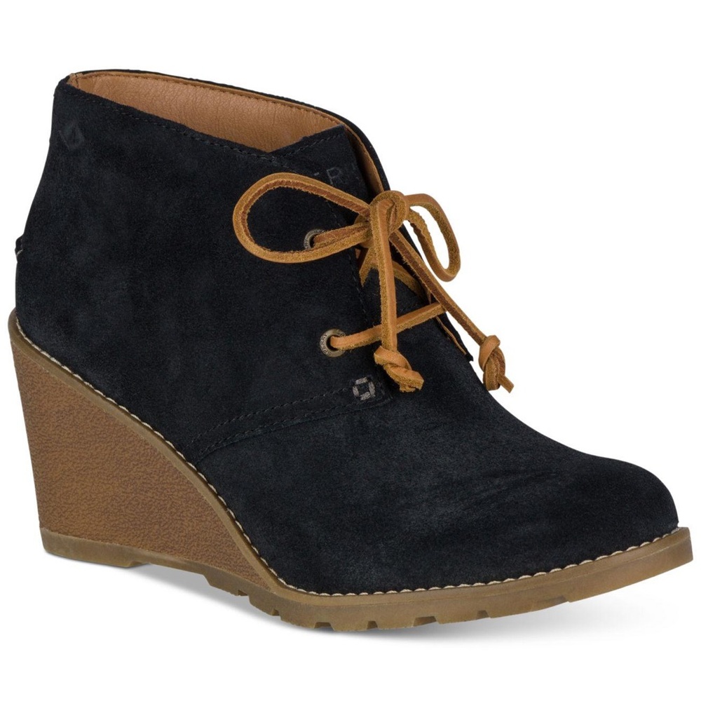 NEW Sperry Top-Sider Black Wedge Booties size 8